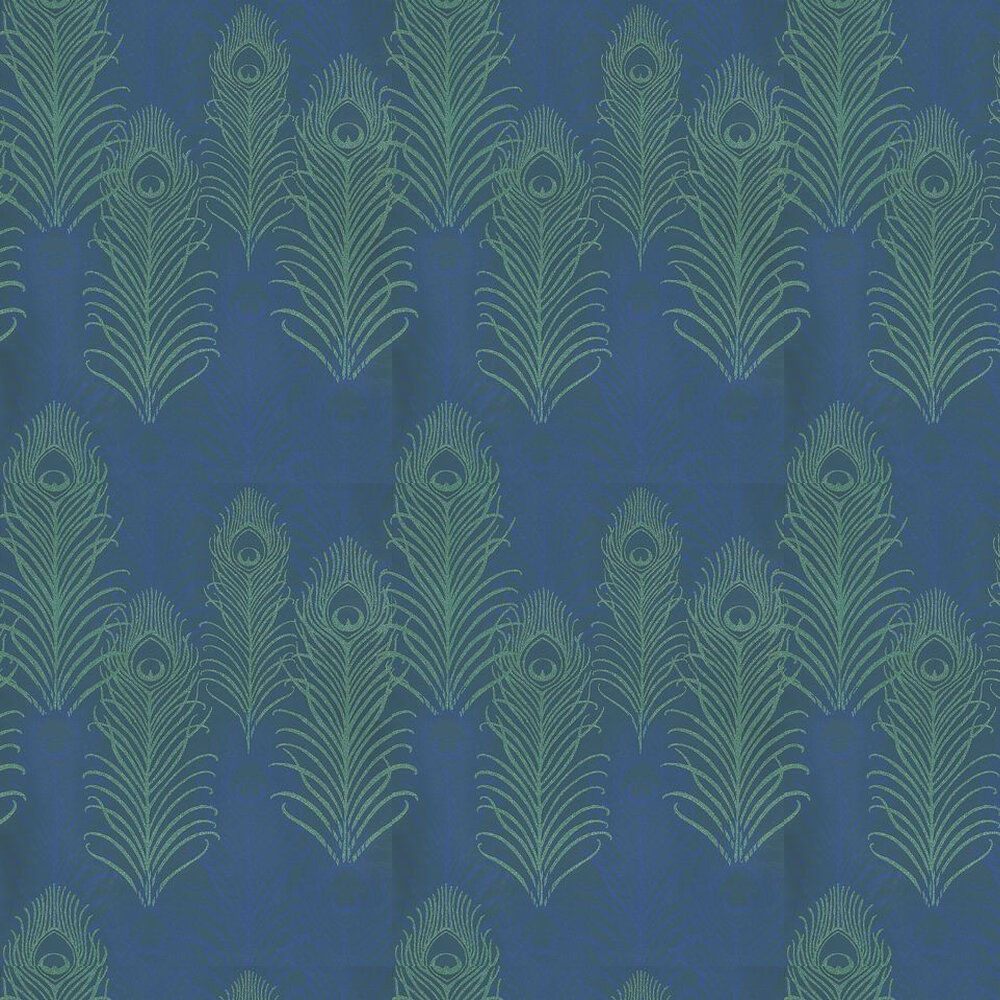 Peacock Wallpaper - Jade / Midnight Blue - by Matthew Williamson