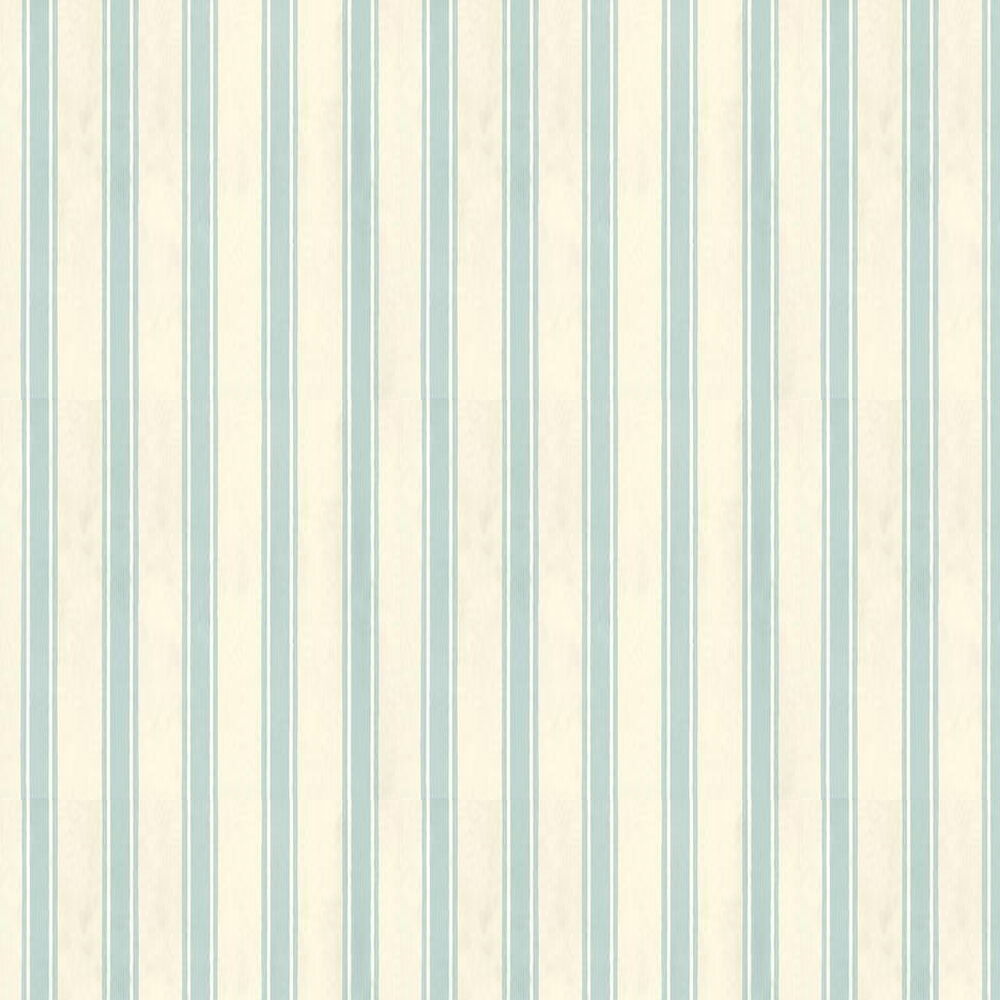 Block Print Stripe Wallpaper - Off White / Sky Blue - by Farrow & Ball