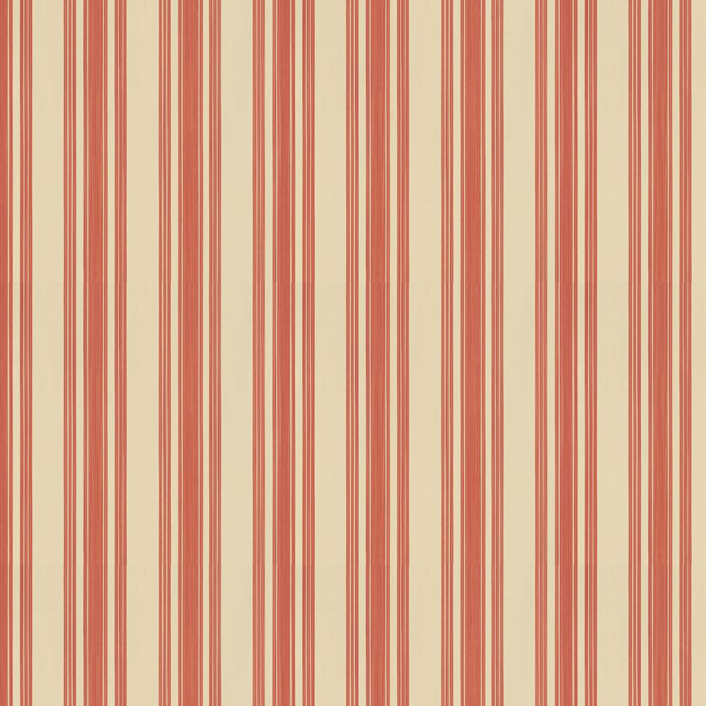 Tented Stripe Wallpaper - Beige / Red - by Farrow & Ball