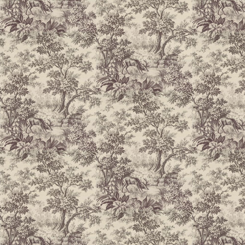 Stag Toile  Wallpaper - Chocolat - by Little Greene