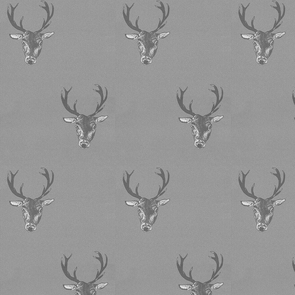 Stag Print Grey Wallpaper - by Graduate Collection