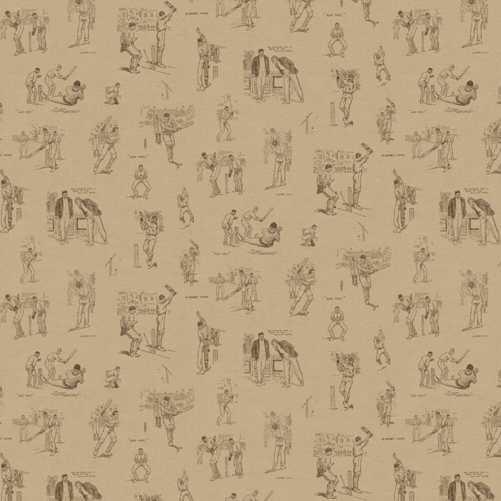 Howzat Wallpaper - Taupe / Black - by Linwood