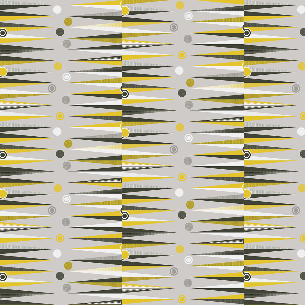 Backgammon  Wallpaper - Mustard - by Mini Moderns