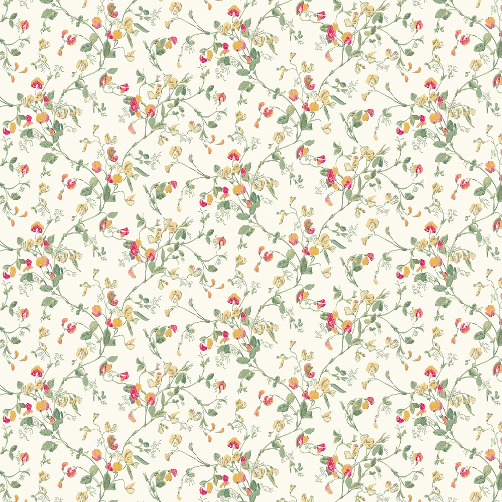 Sweet Pea  Wallpaper - Pink & Yellow - by Cole & Son