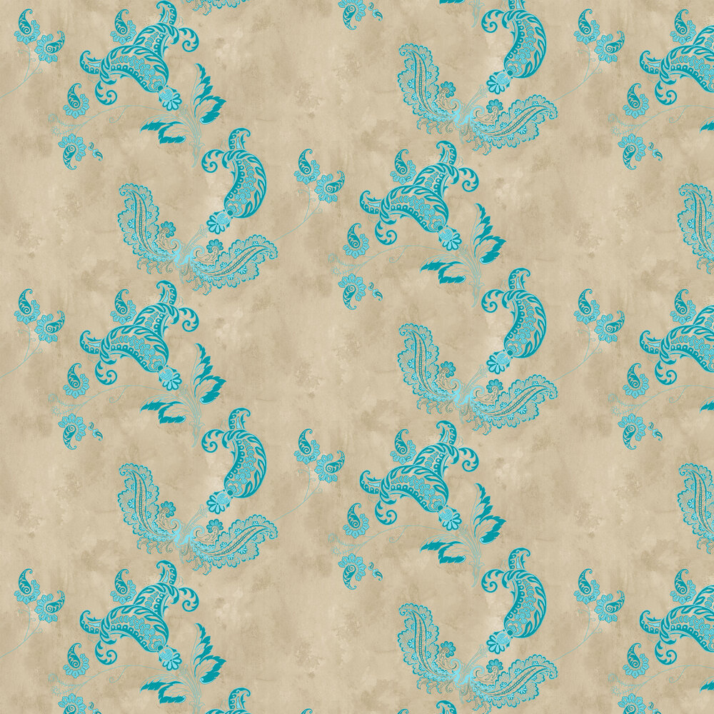 Paisley Turquoise Wallpaper - by Barneby Gates