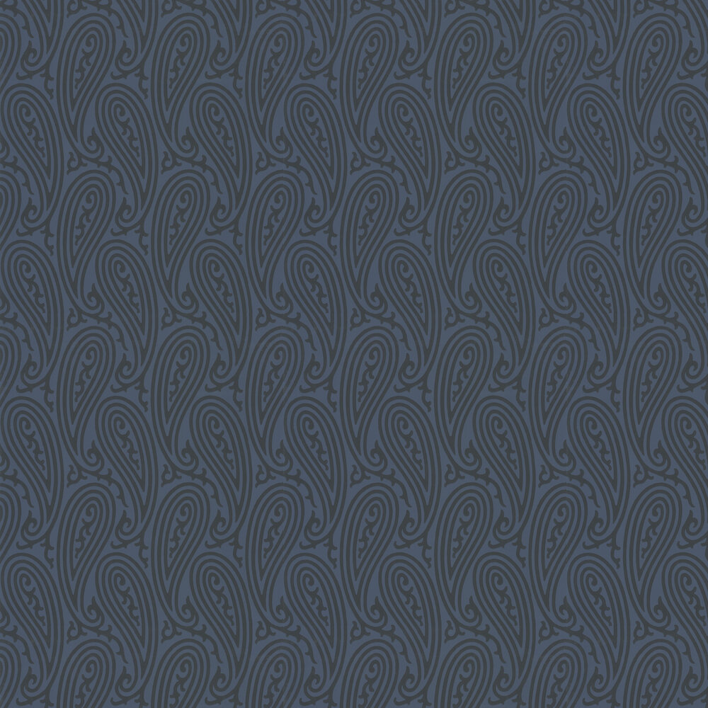 Paisley Wallpaper - Dark Blue - by Farrow & Ball