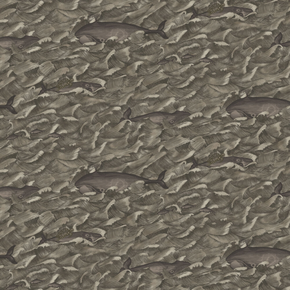 Melville Wallpaper - Metallic Charcoal - by Cole & Son