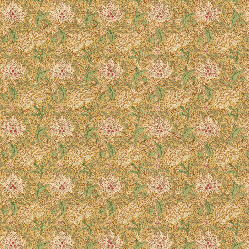 Windrush Wallpaper - Gold / Thyme - by Morris