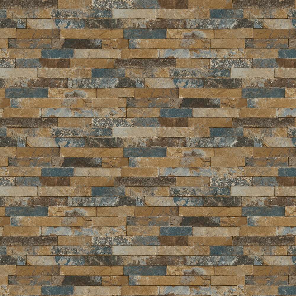 Brick Wallpaper - Denim - by Albany