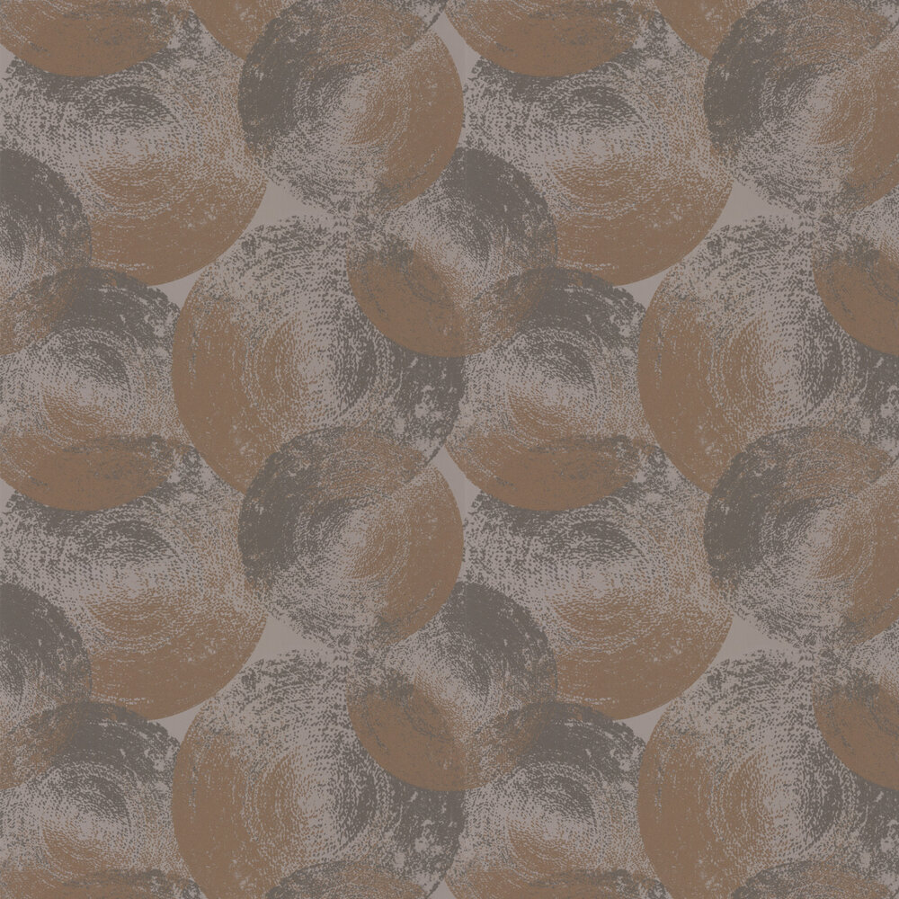 Ellipse Wallpaper - Copper / Granite - by Harlequin