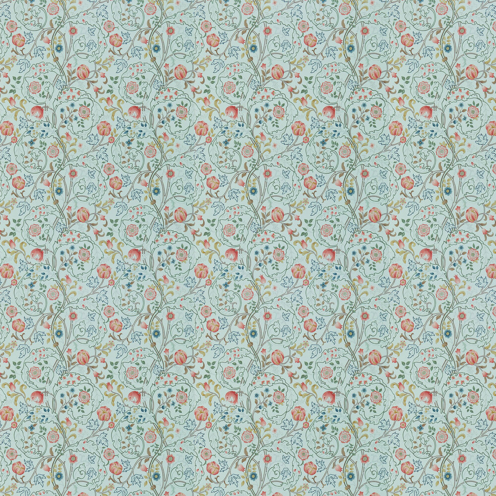 Mary Isobel Wallpaper - Silk Blue / Pink - by Morris
