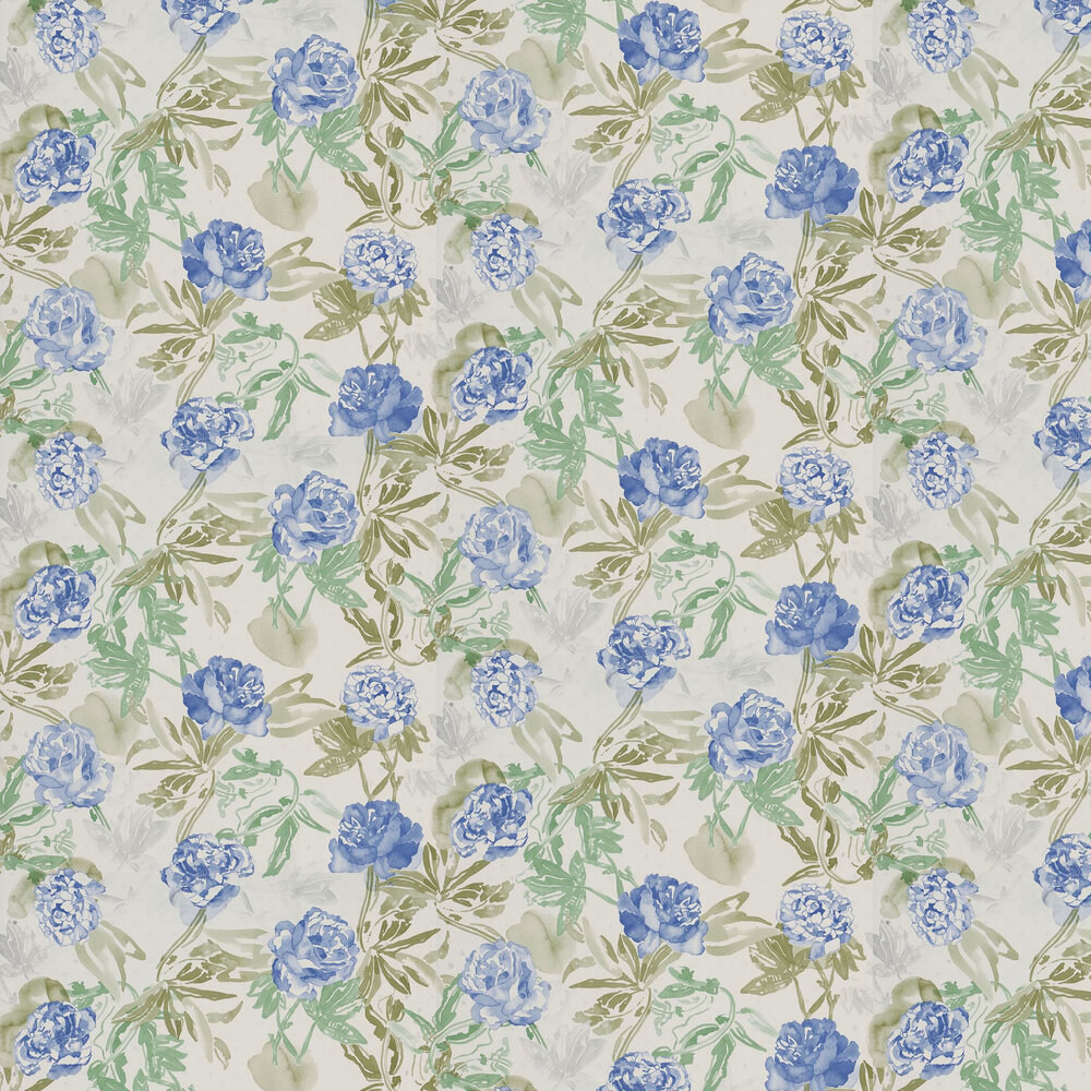 Roses Wallpaper - Blue - by Coordonne