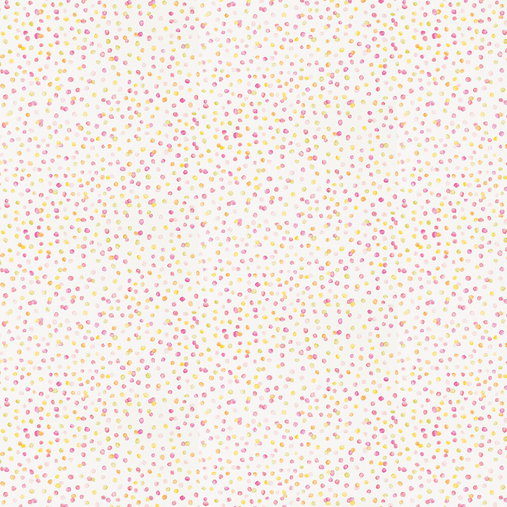 Lots of Dots Wallpaper - Blancmange, Raspberry and Citrus - by Scion