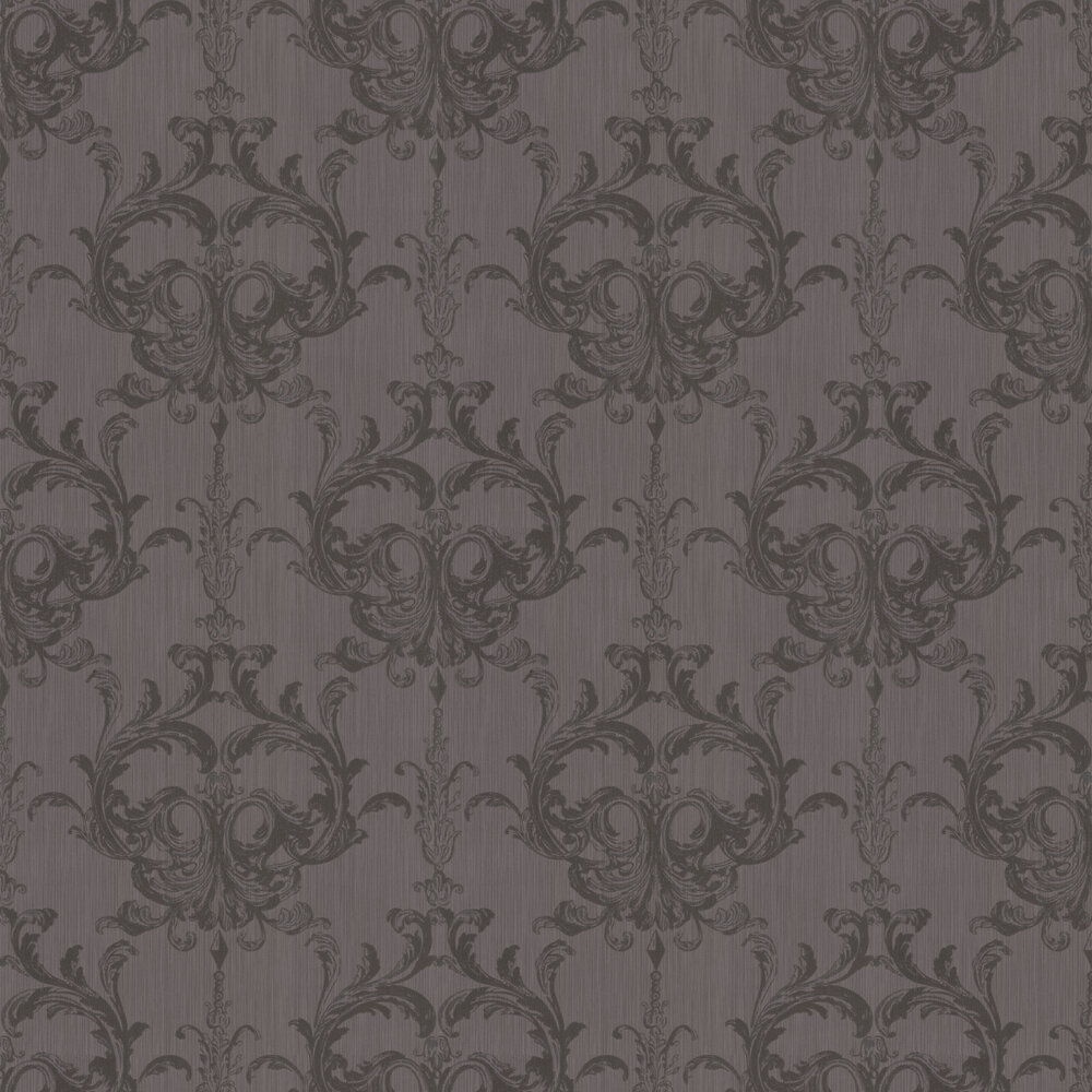 Blenheim Damask Wallpaper - Chocolate Brown - by Architects Paper