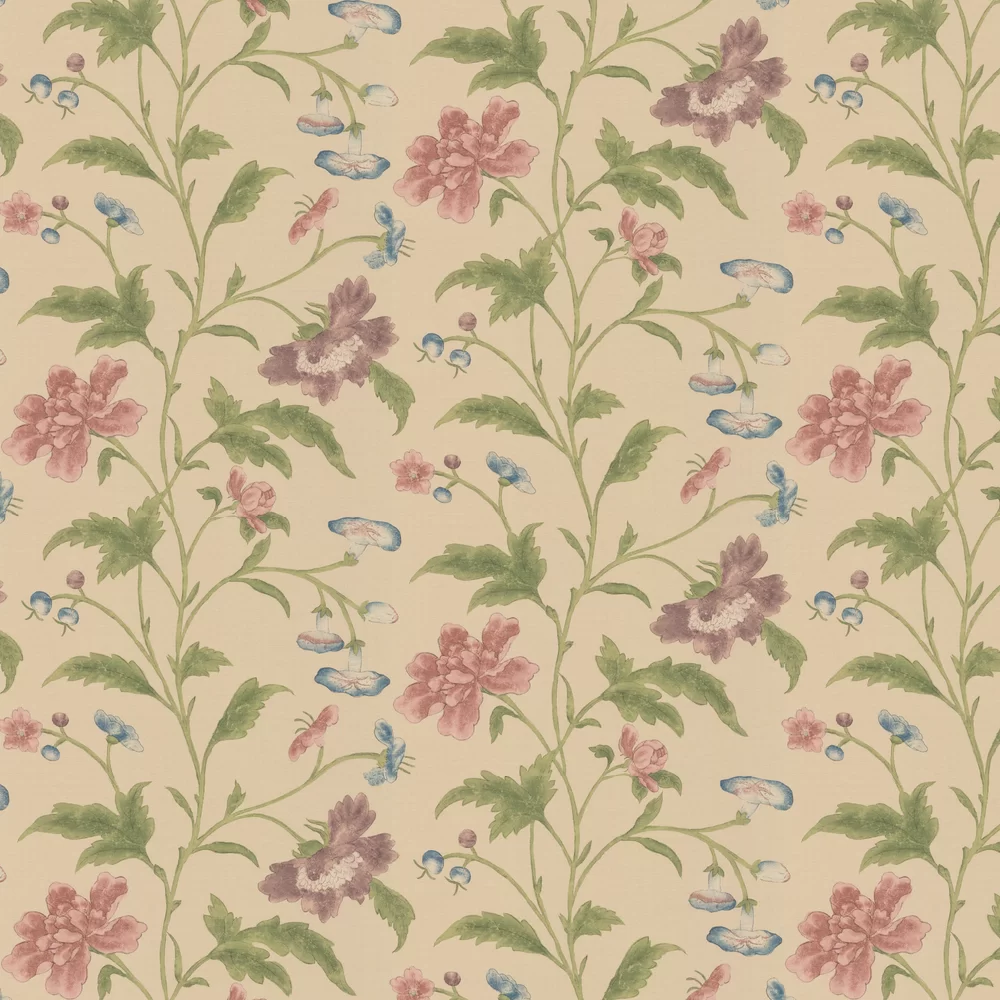 China Rose by Little Greene - Cream - Wallpaper : Wallpaper Direct