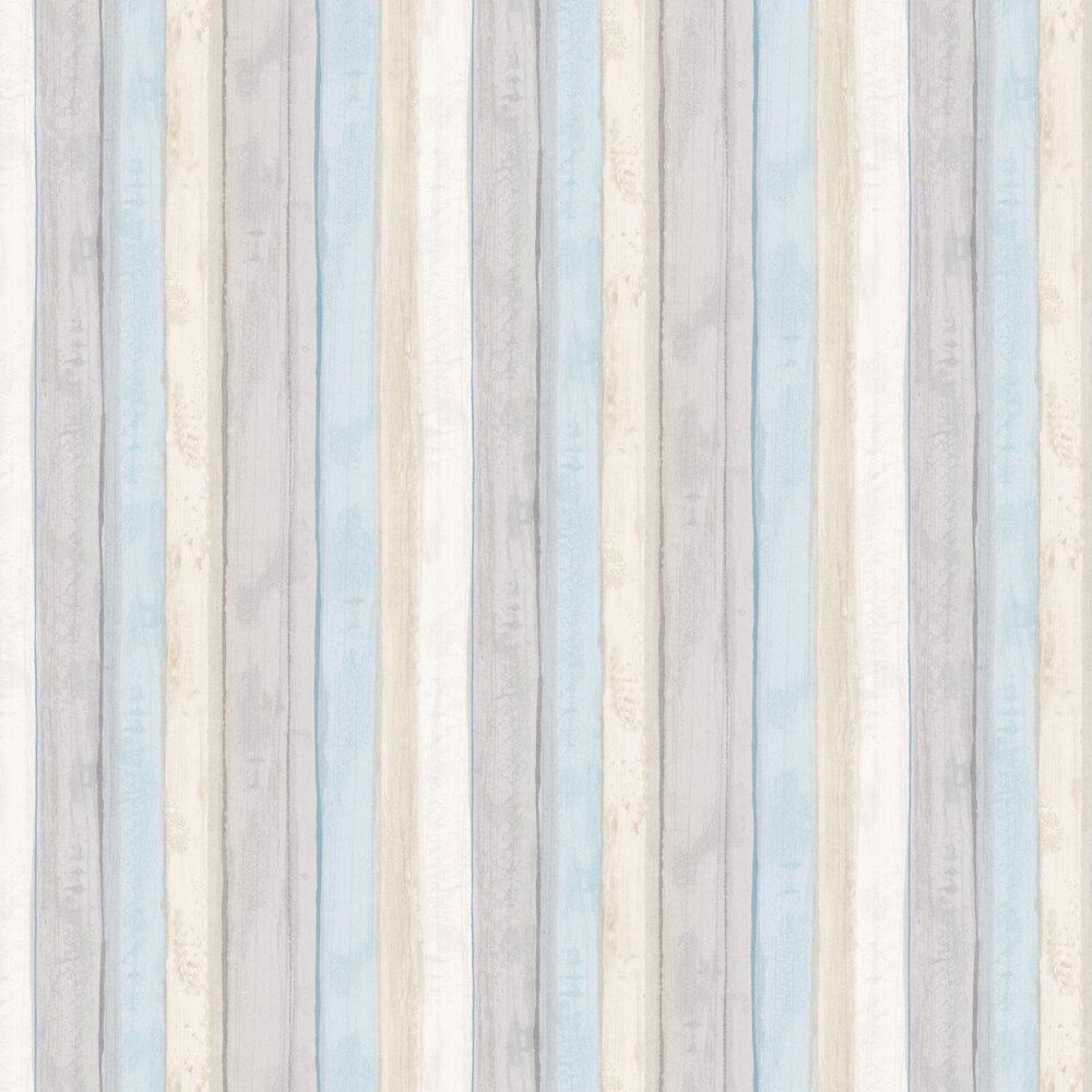 Wood Stripe Wallpaper - Aqua - by Casadeco