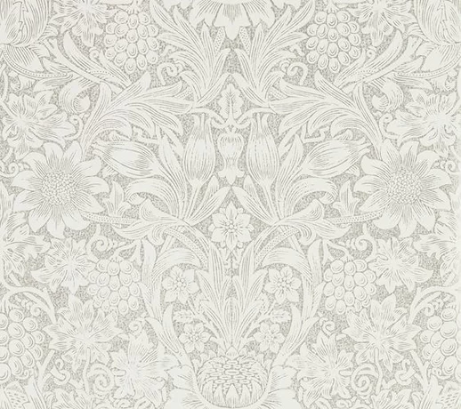 Pure Sunflower PURE MORRIS カーテン はぎれ モリス Pure Sunflower by Morris - Chalk / Silver - Wallpaper : Wallpaper