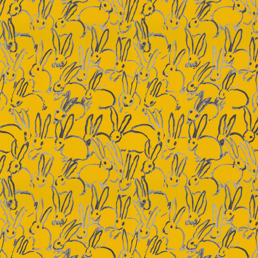 Hunt Slonem Hutch Wallpaper - Yellow - by Lee Jofa