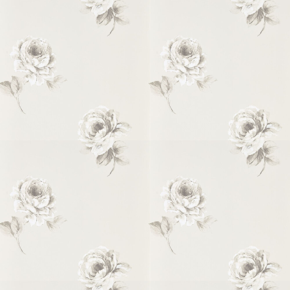 Rosa Wallpaper - Chalk - by Sanderson