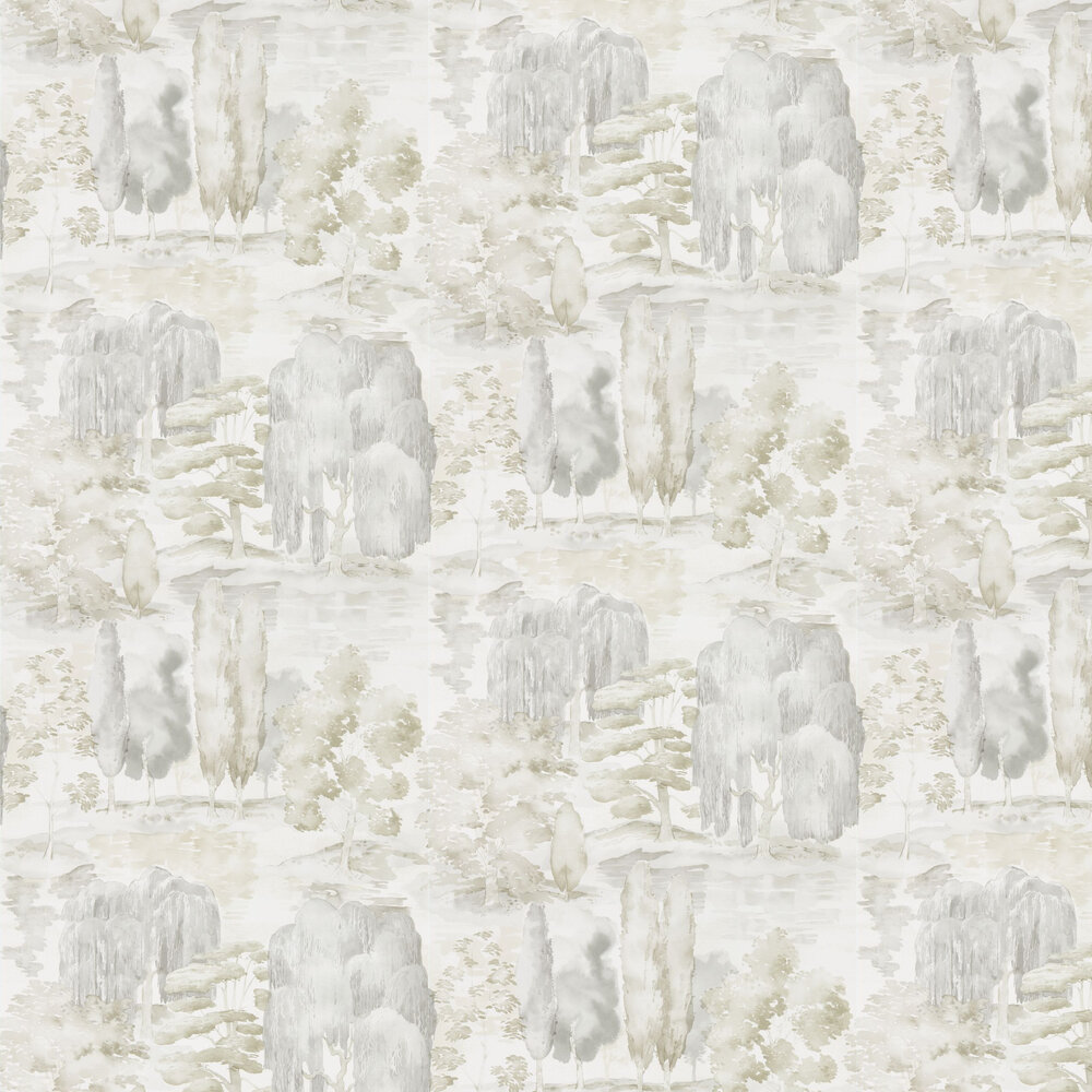Waterperry Wallpaper - Ivory and Stone - by Sanderson