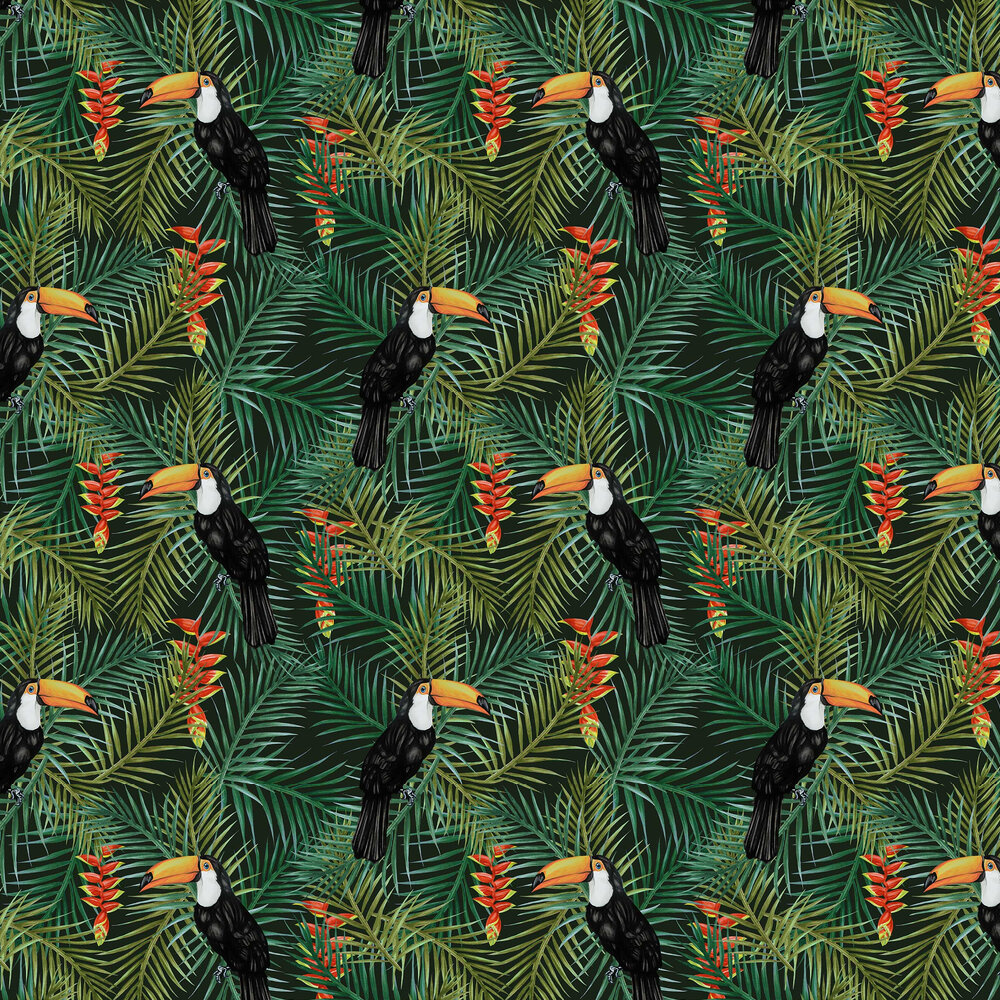 Toucan Wallpaper - Green - by Graduate Collection