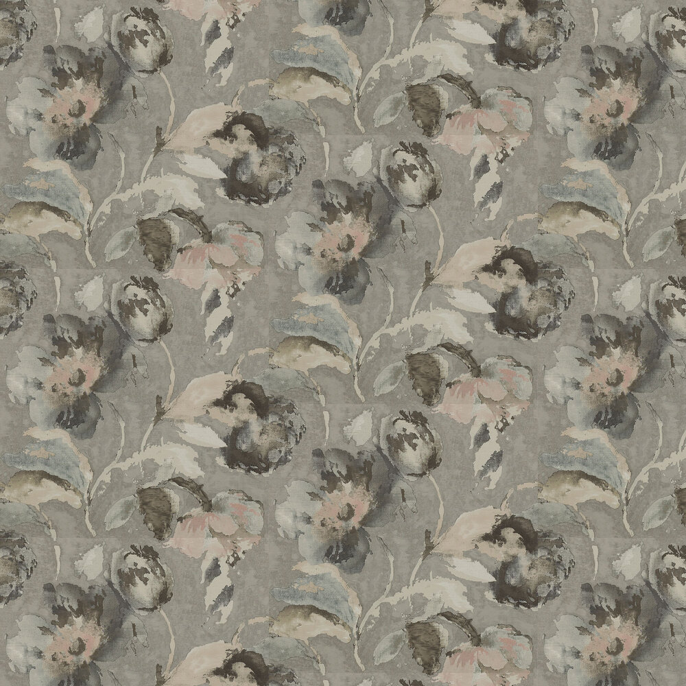 Beatrice Wallpaper - Silver / Pink - by Jane Churchill