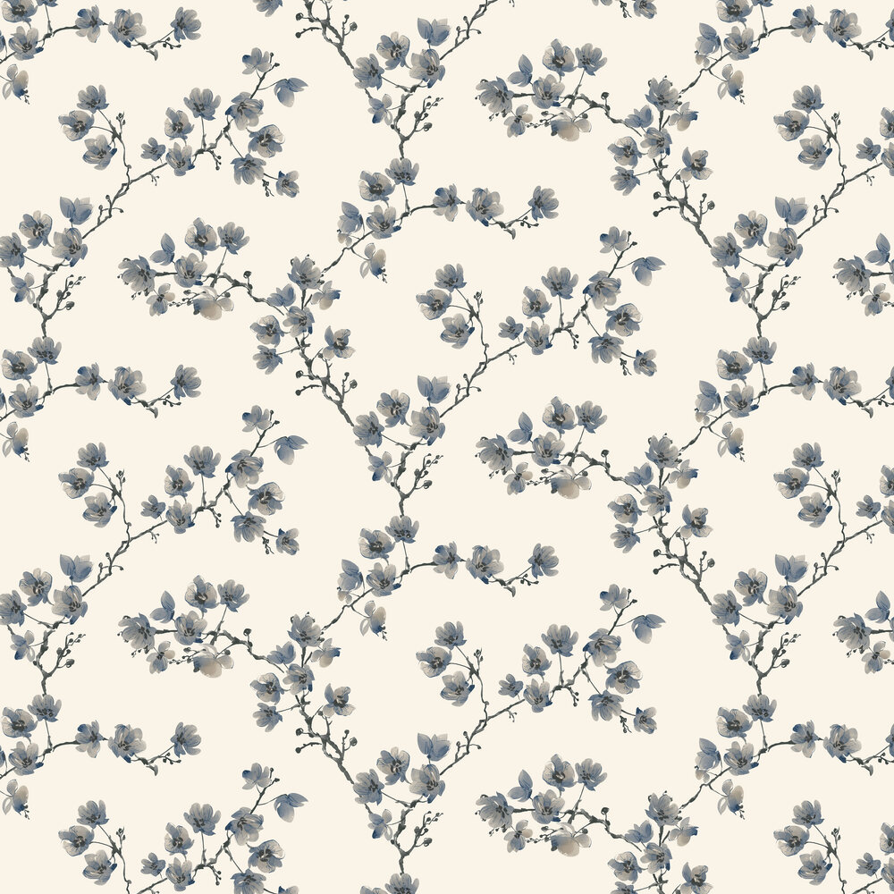 Blossom Wallpaper - Lagoon Blue - by SketchTwenty 3