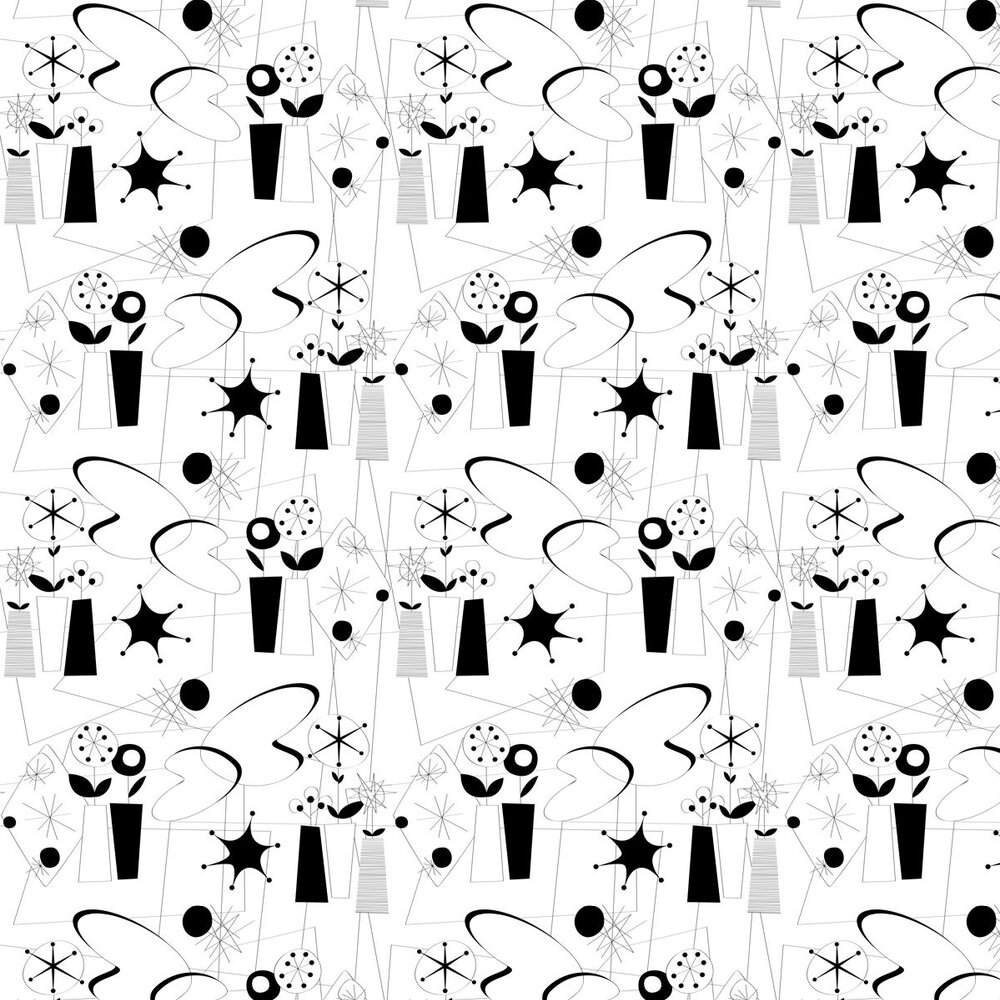 Atomic (B&W) - 10m Wallpaper - Black / White - by Dupenny