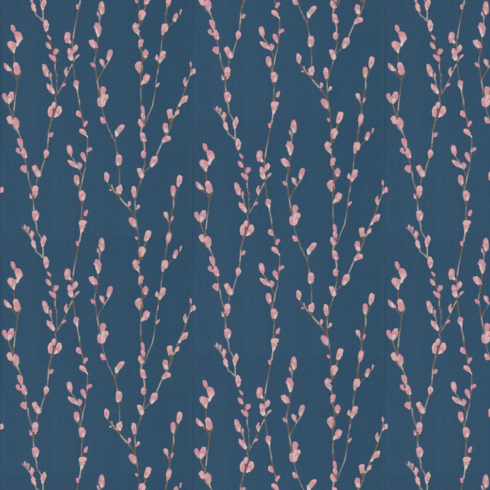 Salice Wallpaper - Rose / Navy - by Harlequin
