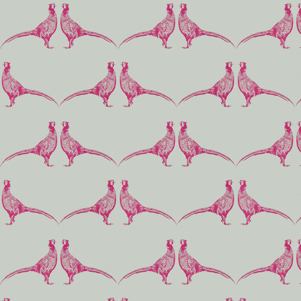 Pheasant Wallpaper - Pink - by Barneby Gates