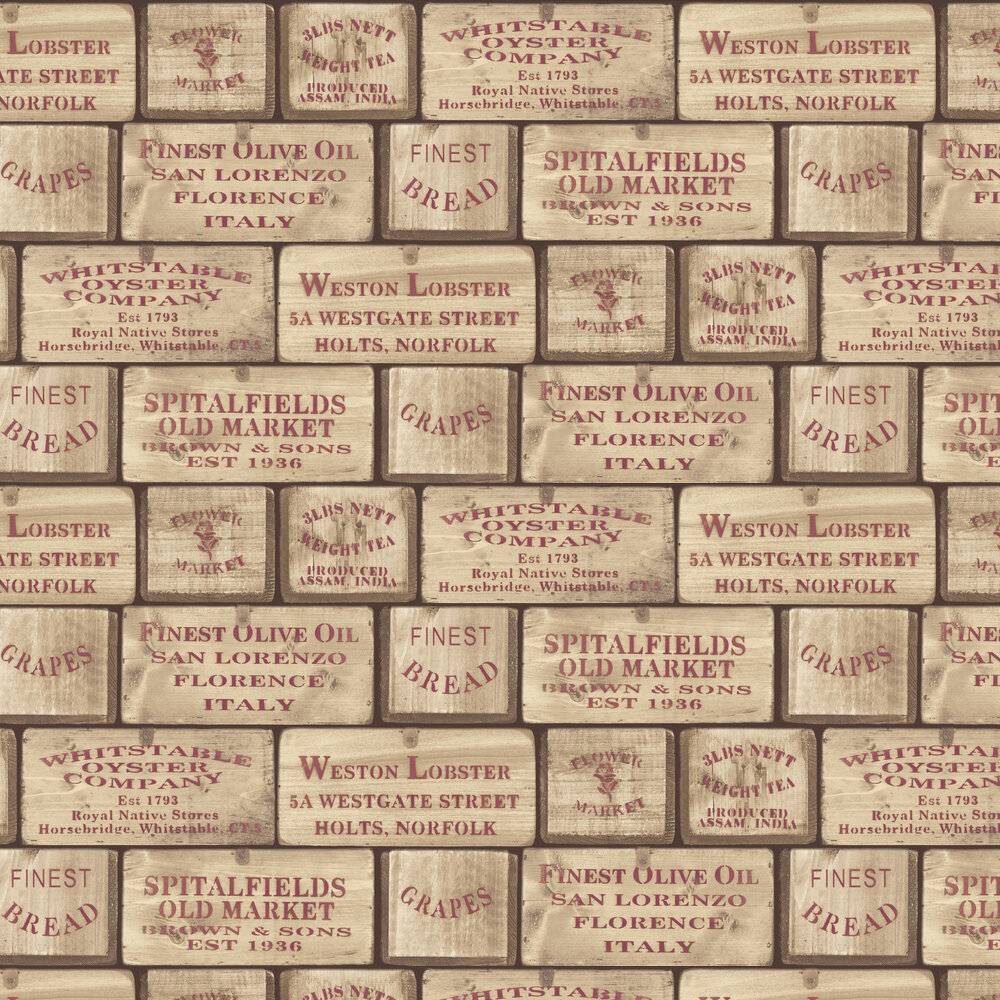 Shipping Crates Wallpaper - Multi - by Galerie