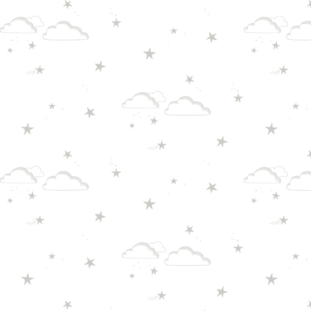 Starry Sky S/W Wallpaper - Silver / White - by Hibou Home