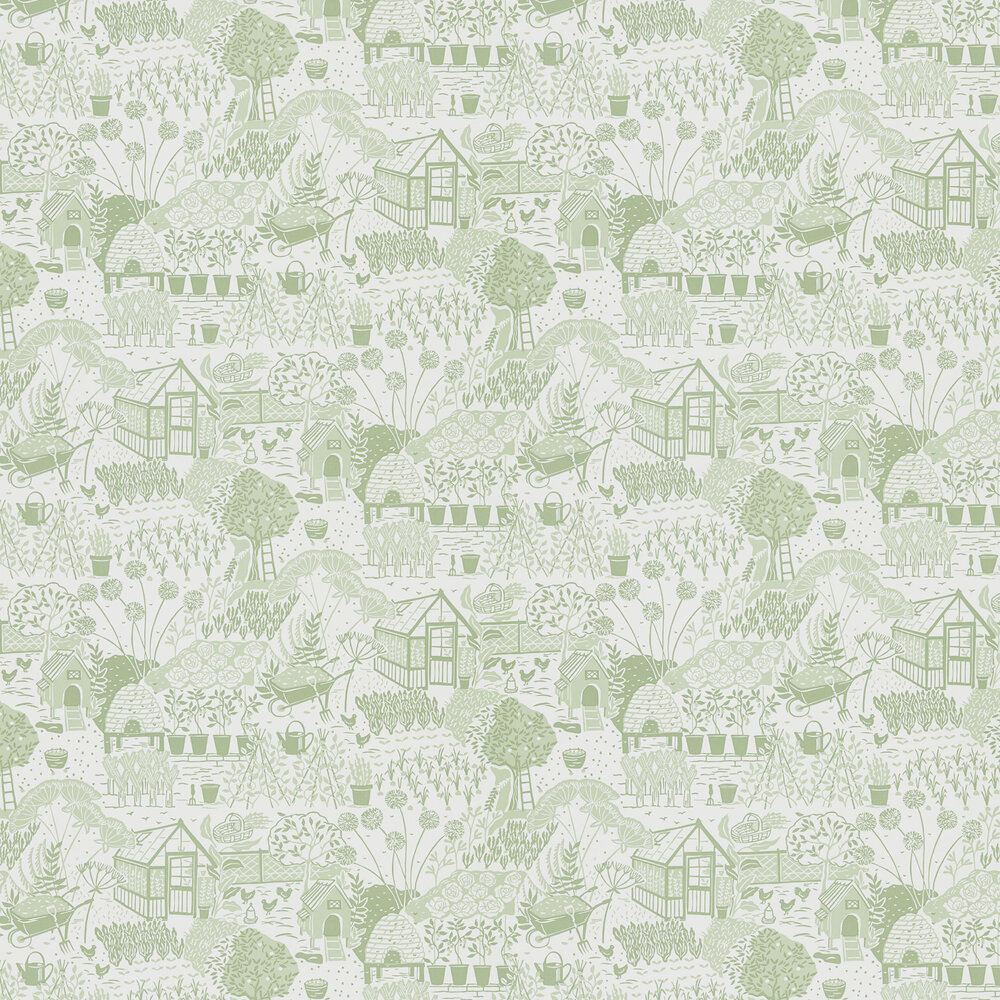 The Allotment Wallpaper - Fennel - by Sanderson
