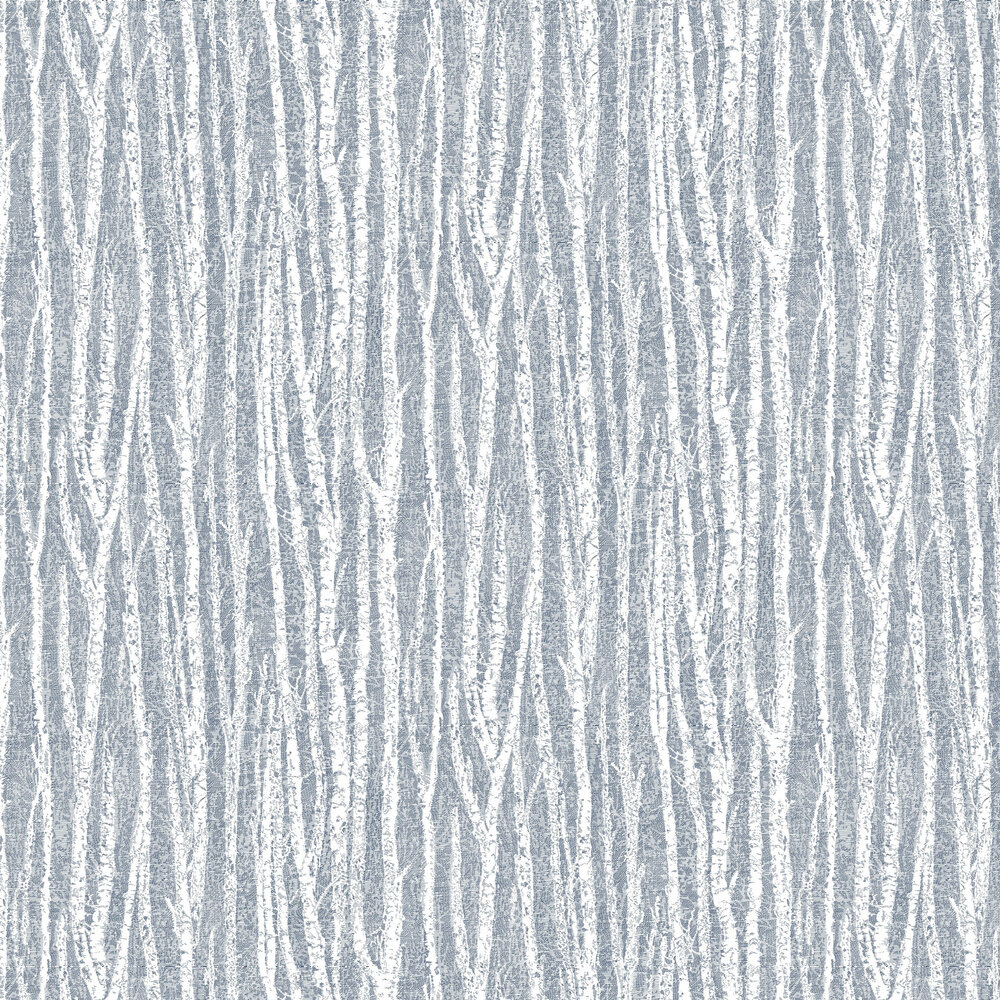 Birch Tree Wallpaper - Navy Blue - by Albany