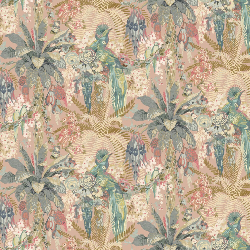Rainforest Rabble Wallpaper - Candy - by Linwood