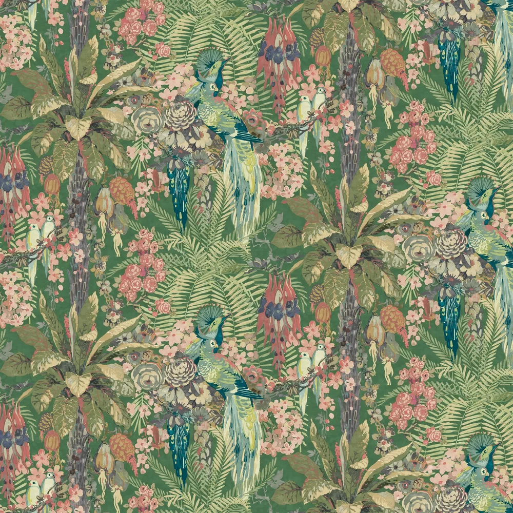 Rainforest Rabble by Linwood - Juniper - Wallpaper : Wallpaper Direct