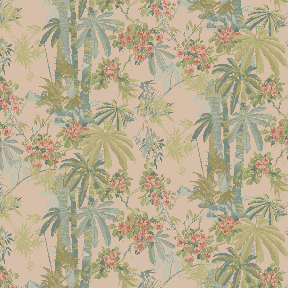 Bamboo Garden Wallpaper - Dusky Pink - by Linwood