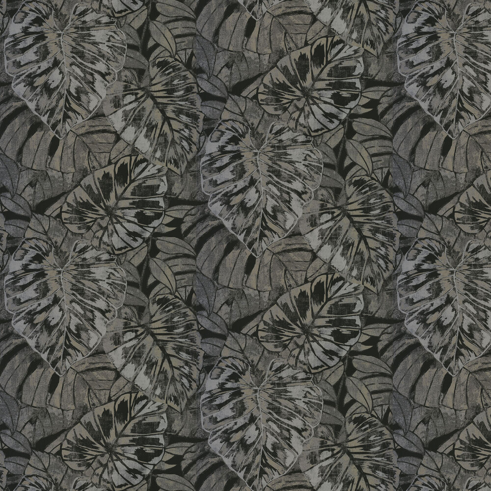 Leaves Wallpaper - Noir - by Casadeco