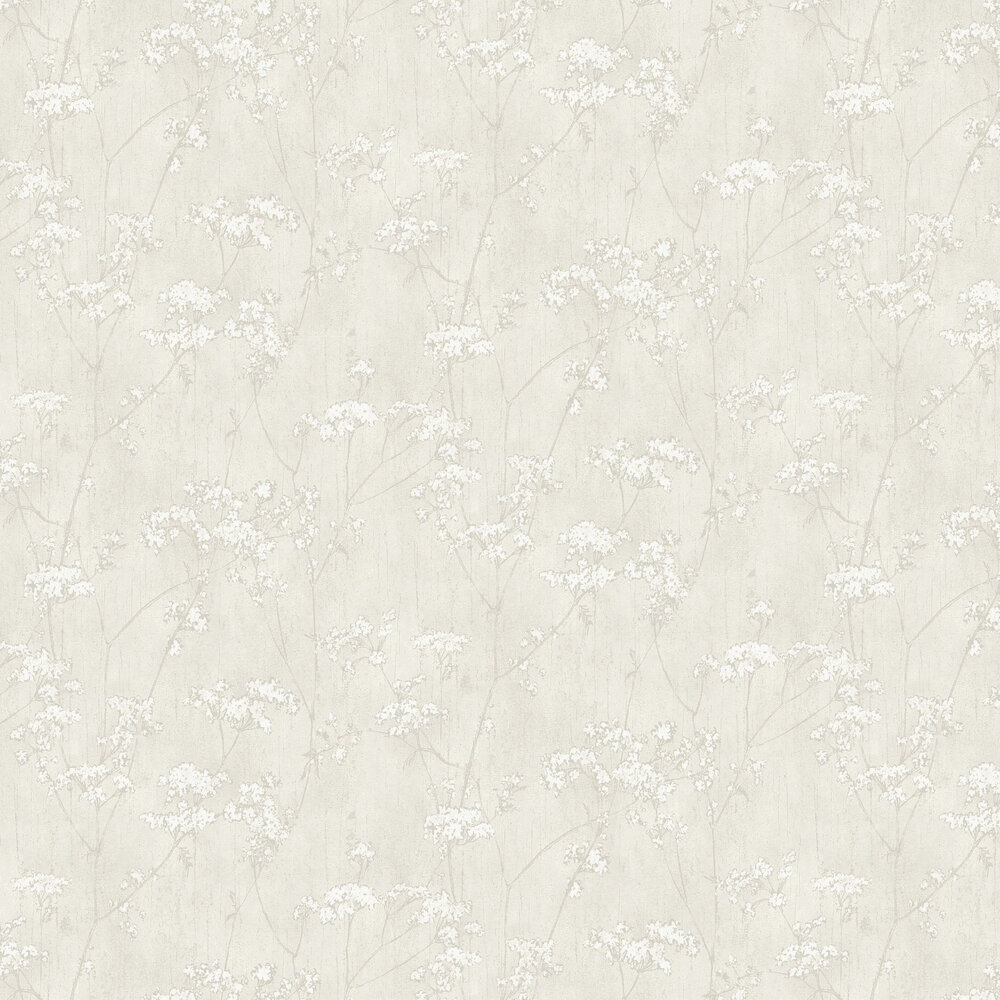 Floral Parsley Wallpaper - Soft Silver - by Casadeco