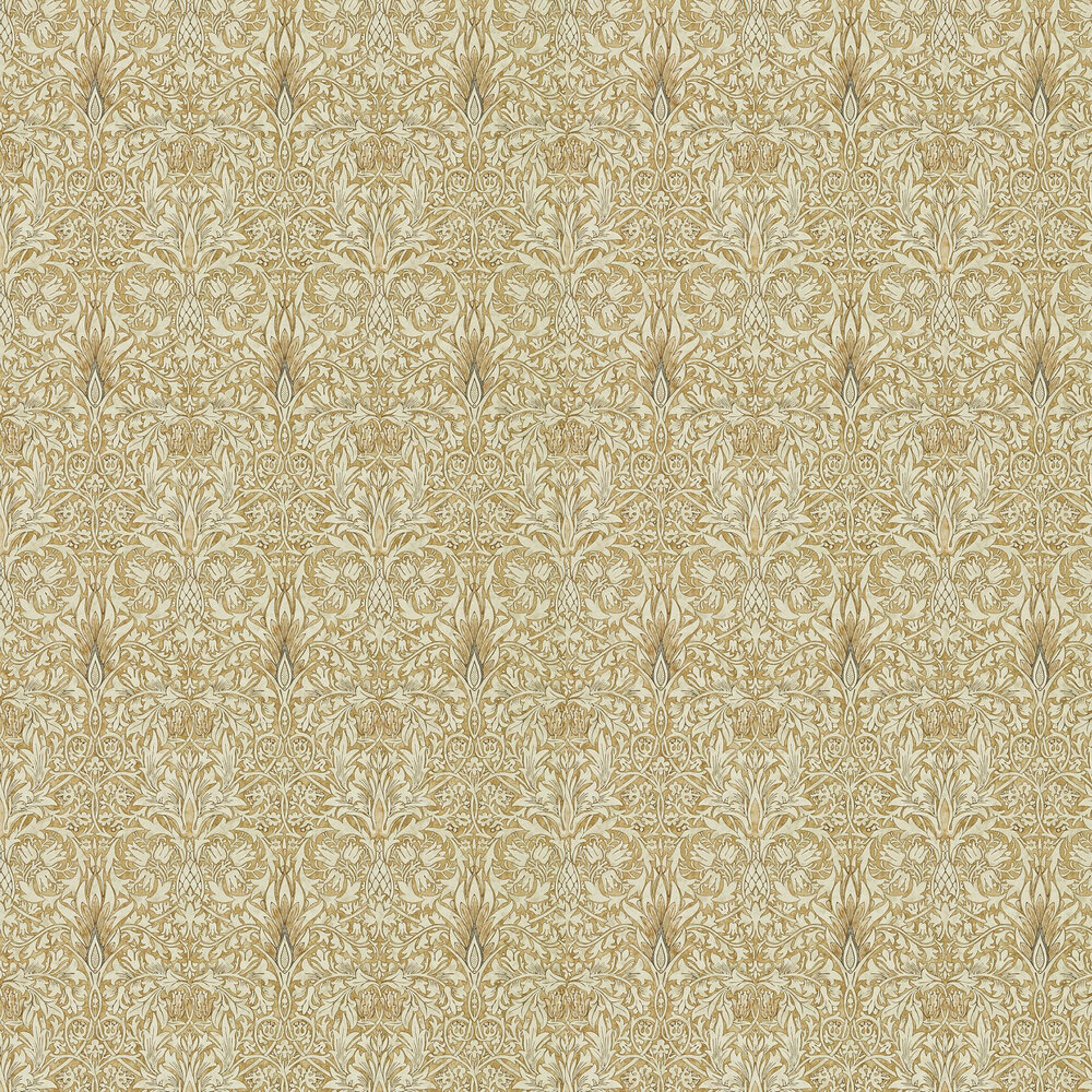 Snakeshead Wallpaper - Gold / Linen - by Morris