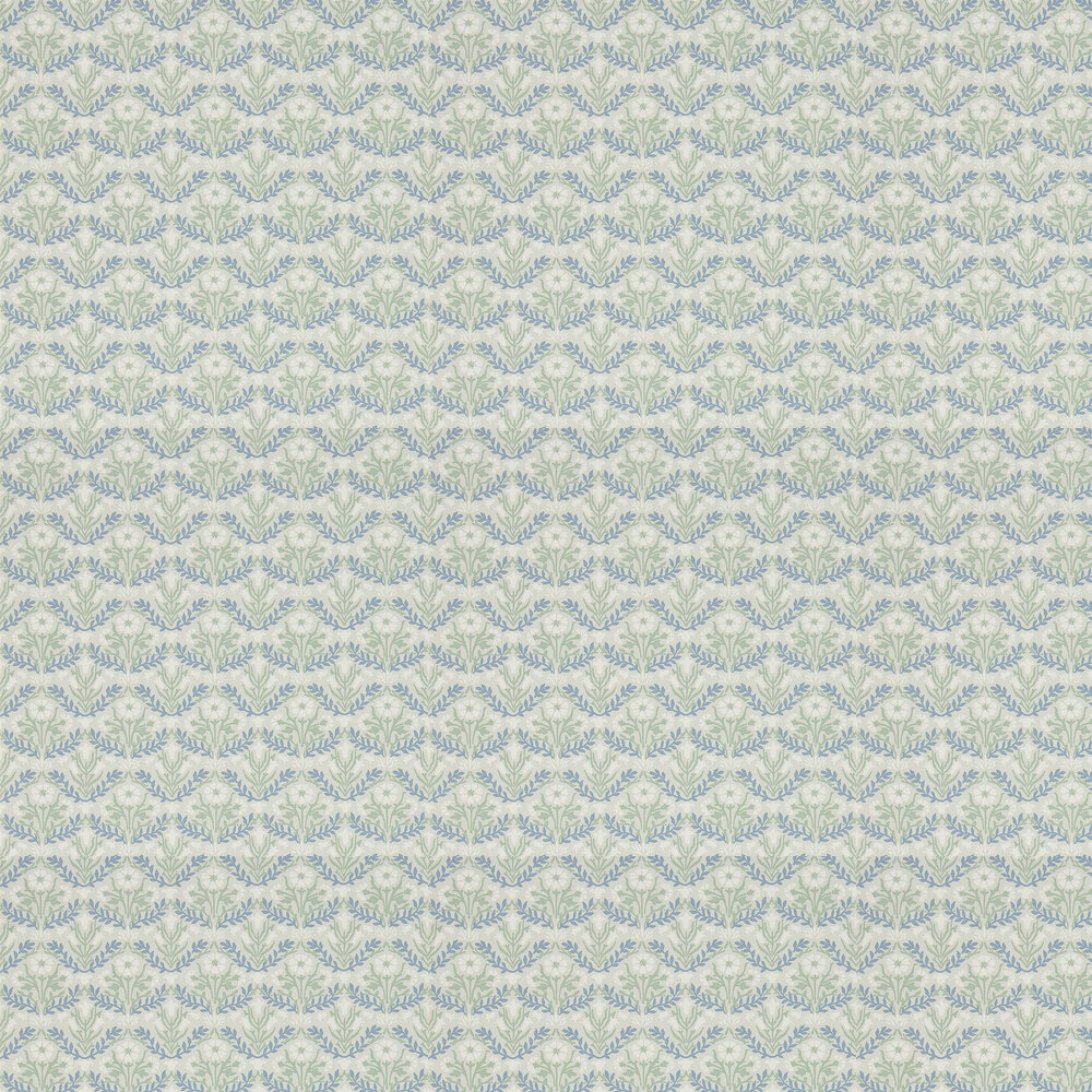 Bellflower Wallpaper - Grey / Fennel - by Morris