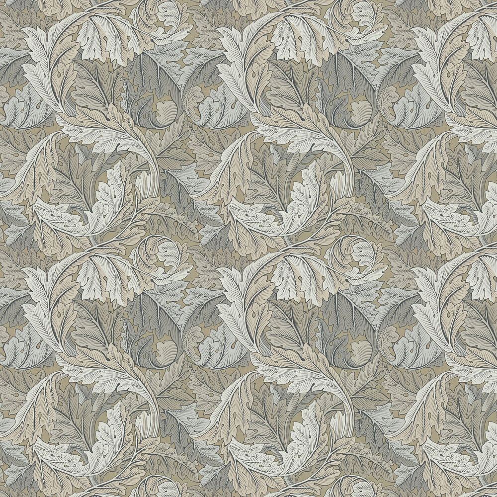 Acanthus Wallpaper - Manilla / Stone - by Morris