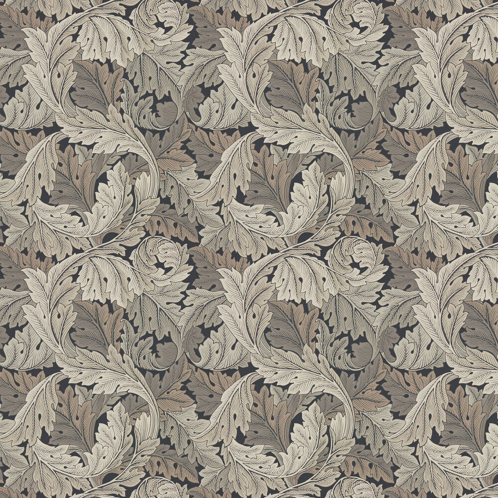 Acanthus Wallpaper - Charcoal / Grey - by Morris