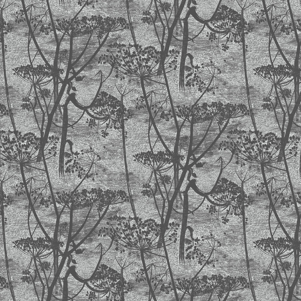 Cow Parsley Wallpaper - Charcoal  - by Cole & Son