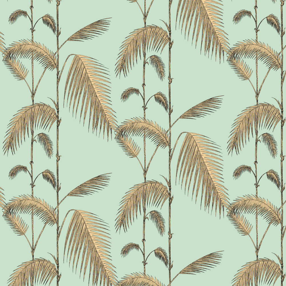 Palm Leaves Wallpaper - Mint and Sand - by Cole & Son