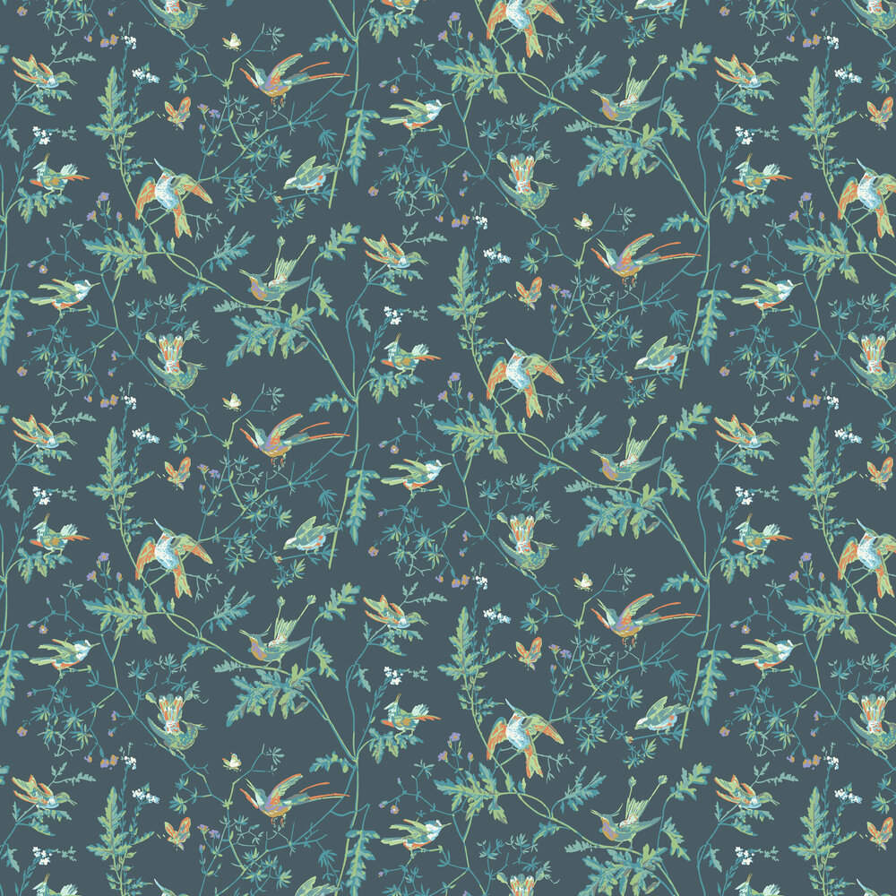 Hummingbirds Wallpaper - Viridian - by Cole & Son