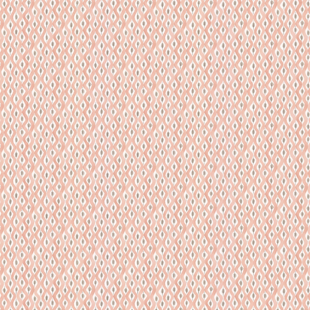 Beau Rivage Wallpaper - Pink / Taupe - by Nina Campbell