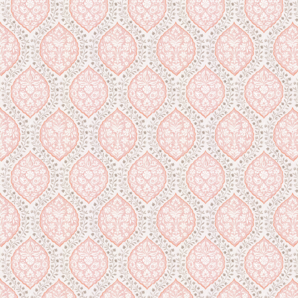 Marguerite Wallpaper - Pink / Grey - by Nina Campbell