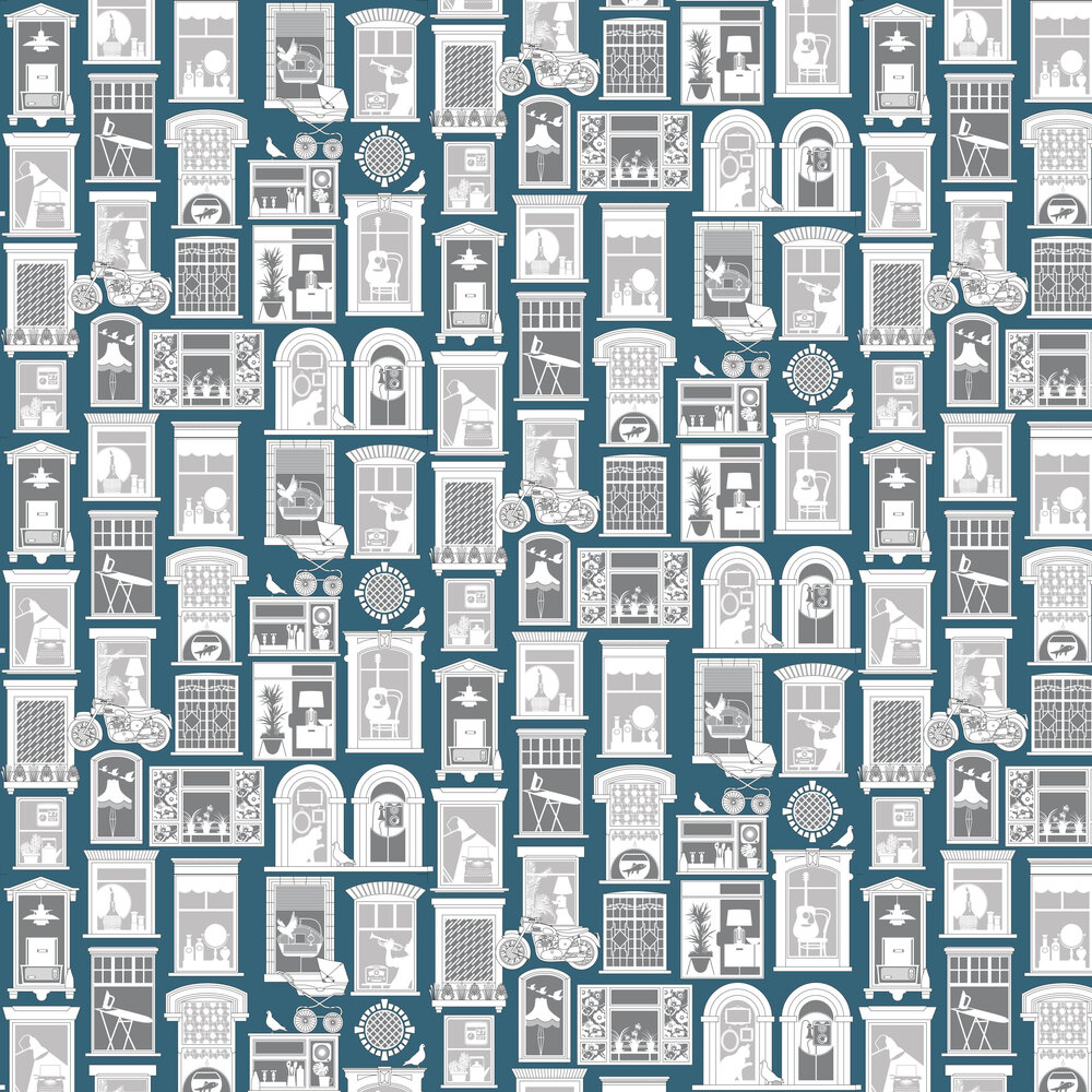 One Day Wallpaper - Washed Denim - by Mini Moderns