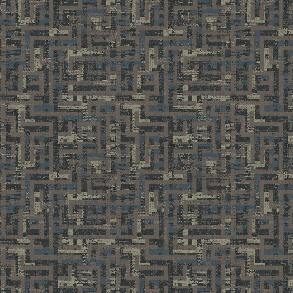 Blocks Wallpaper - Brown - by Eijffinger